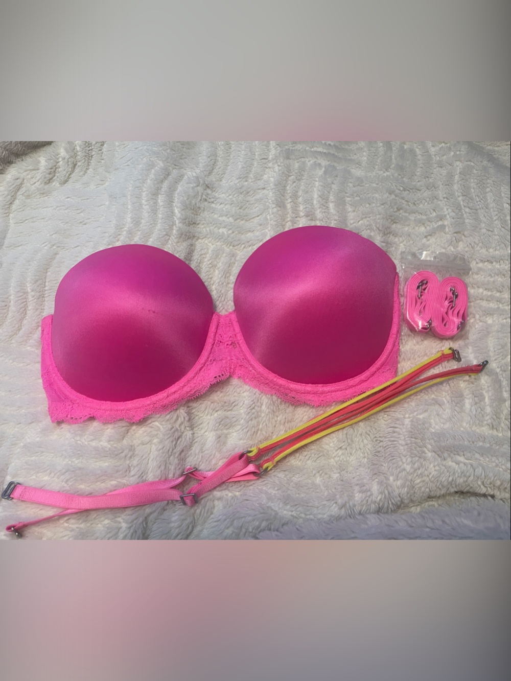 Pink multi way bra with extra straps